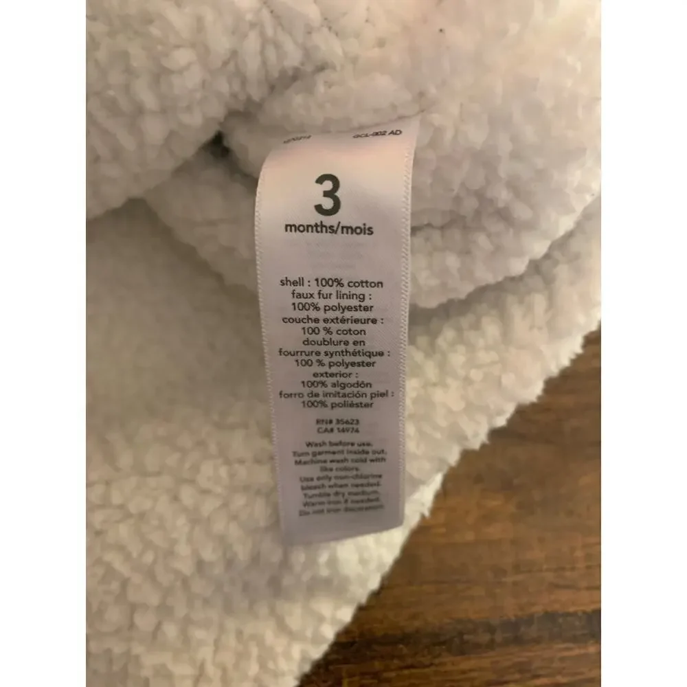 CARTER’S Boy’s Checked Sherpa Flannel Shirt / Size: 3 Months